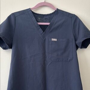 Figs Navy Blue Scrub Top
